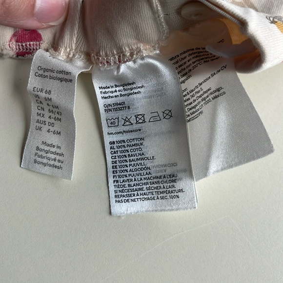 H&M Baby 2 Pack Organic Cotton Brown & Cream Breakfast Print Leggings - Picture 9 of 13